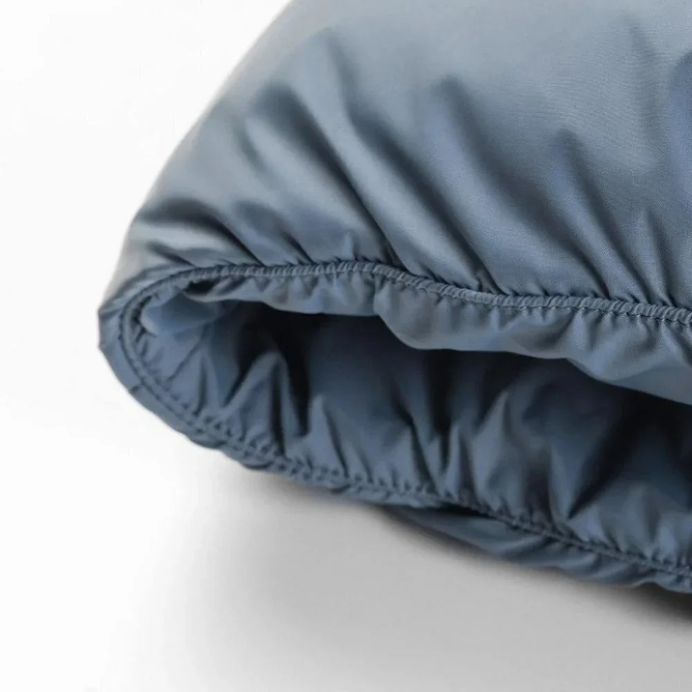 Dusty Blue Mens Zipper Puffer Coat